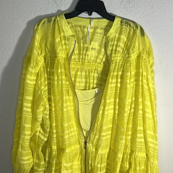 Anthropologie women’s dress sz L Long-Sleeve Zip-Front Mini boho NWT oversized - Picture 6 of 10